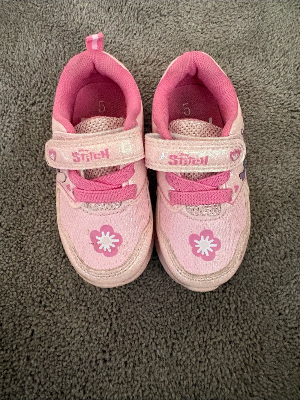 Pink Kids' Floral Light-Up Sneakers